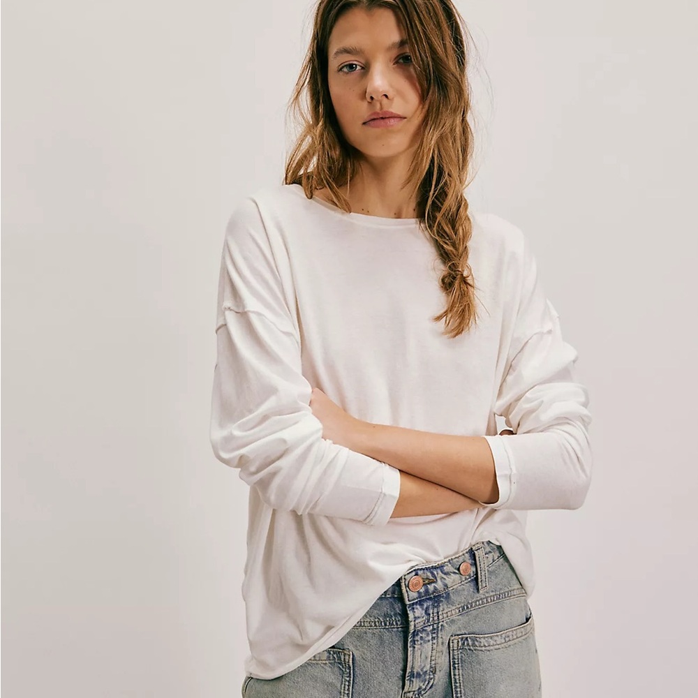 Free People We The Free Nina LongSleeve Tee Size Large